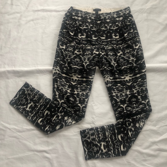 🌟 J.Crew Ikat Pants, black and white, size 0 - Picture 3 of 10